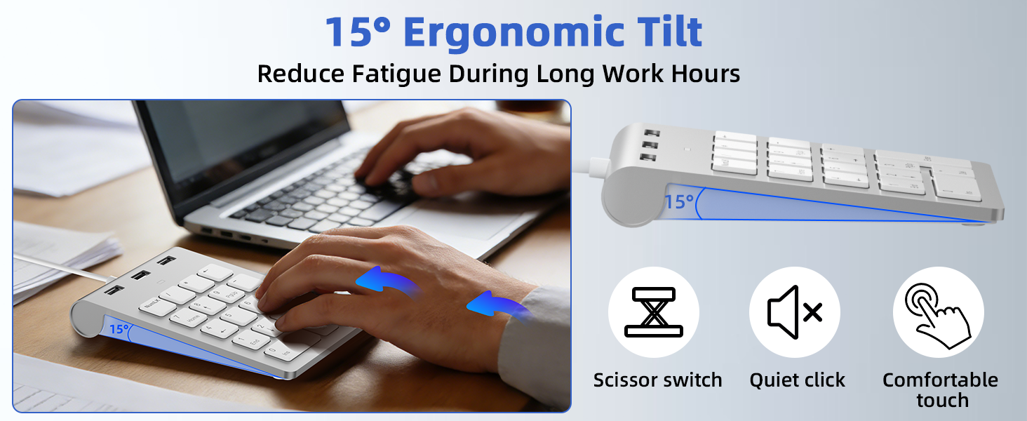 15° Ergonomic Tilt Reduce Fatigue During Long Work Hours