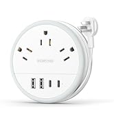 NTONPOWER Travel Power Strip, Travel Essentials, Travel Extension Cord with 3 Outlets 4 USB Ports...