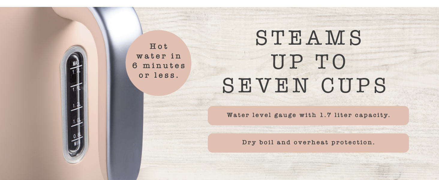 Steams up to 7 cups.