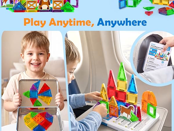 Magnetic Building Tiles 3D Blocks Construction Playboards STEM Creative Educational Toys for Kids