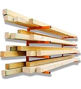 YYR Wood Organizer and Lumber Storage Rack Wall Mount, Heavy Duty Metal Shelf with 4-Level Holds ...