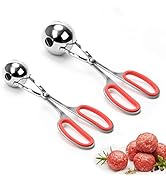 Meat Baller, AHIER 2PCS None-Stick Meatball Scoop Ball Maker 1.38"&amp;1.8", Stainless Steel Meatball...