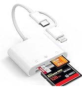 Denlane CF SD Card Reader for iPhone iPad Mac Dual Connector (Lightning &amp; USB C), Digital Camera ...