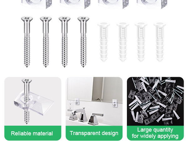 Crystal Clear Plastic Mirror Clip
