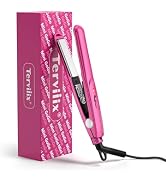 Terviiix Mini Flat Iron, 1/2 Inch Hair Straightener for Bangs Edges, Pink | For Short Hair, Touch...
