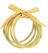 Alphatool Glitter Jelly Gold Bangles Bracelets for Women - Gold Soft Silicone Sparkling Ladies Fa...