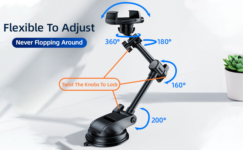 xuenair Window Phone Mount For Car Dashboard, Rotatable Car Phone Holder