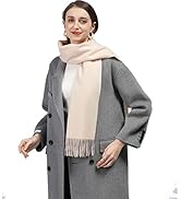 Temminc Pure Cashmere Scarf for Men Women Warm Winter Scarves, Fringed Edges Scarf, Multi-Color G...