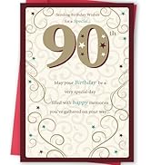 Happy 90th Birthday Card Gifts for Women Men, Unique Bday Greeting Gifts for 90 Year Old Woman Ma...