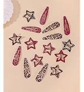 Metal Snap Hair Clips,8 Pairs Hair Barrettes for Women - Star &amp; Water Drop Hair Barrettes, Non-Sl...