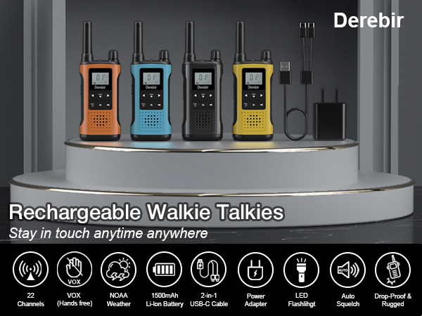 Rechargeable Walkie Talkies for Adults Long Range