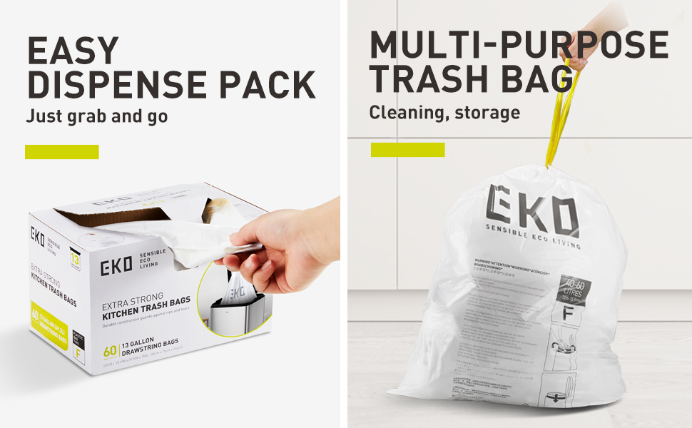 Easy dispense pack; multi-use nags for storage and cleaning too!