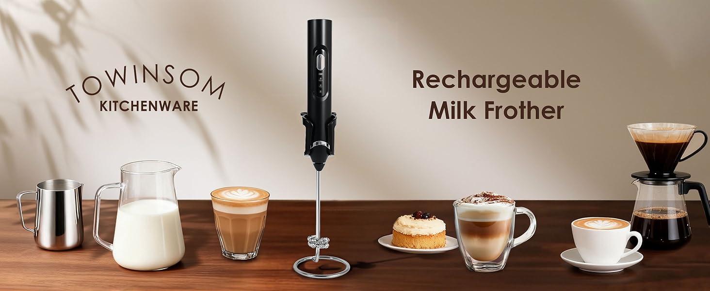 ToWinSom milk frother black