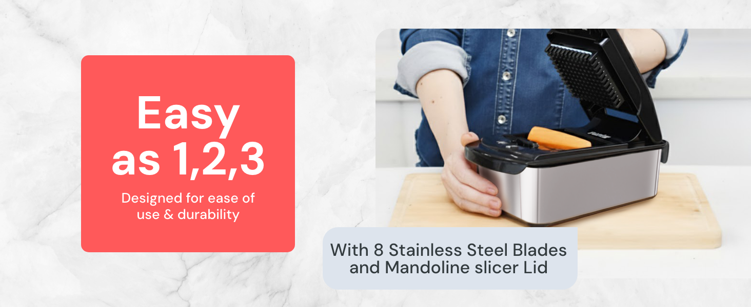 Fullstar 8 in 1 Pro Chopper and Mandoline is easy to use and durable