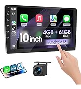 Haudio 10.1 Inch Car Stereo Double Din Radio Touchscreen with Backup Camera, Car Audio Support Wi...