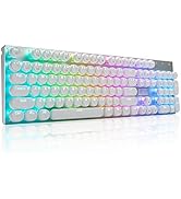 HUO JI E-Yooso Z-88 Wired Typewriter Style Mechanical Gaming Keyboard, Programmable RGB Backlit, ...