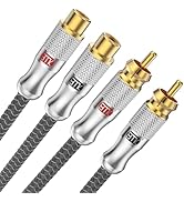 EMK 2RCA Extension Cable, 2RCA Male to 2RCA Female Extension Cable, Gold Plated Heavy Duty Stereo...