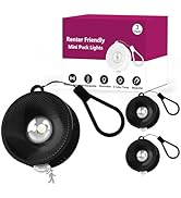 2" Rechargeable Mini Puck Lights w/Lanyard, Renter Friendly Magnetic Stick On Battery Operated Li...