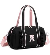 LEDAOU Kids Dance Bag for Girls, Personalized Toddler Duffle Bag with Initial Letter, Travel Over...