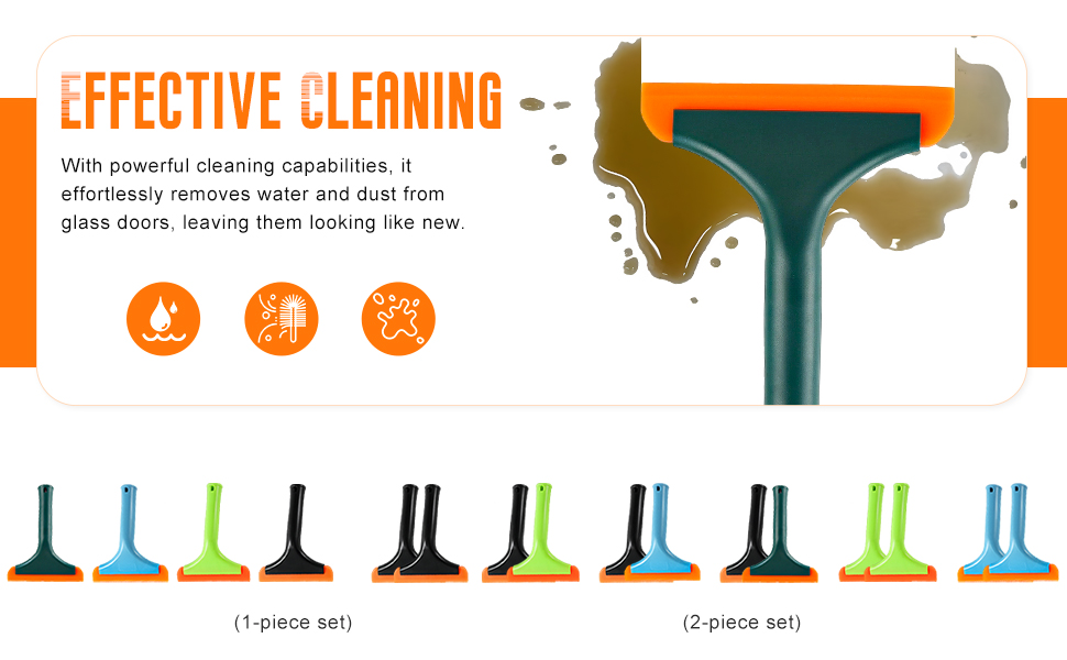 The blade of the squeegee is made of soft, durable silicone material
