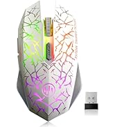 VEGCOO C12 Wireless Gaming Mouse,Rechargeable Mice Silent Click Cordless Mouse with 6 Buttons PC ...