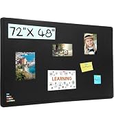 Large Bulletin Board - 72 X 48 inches Cork Board with 30 Pushpin, 6' x 4' Felt Cork Board Notice ...