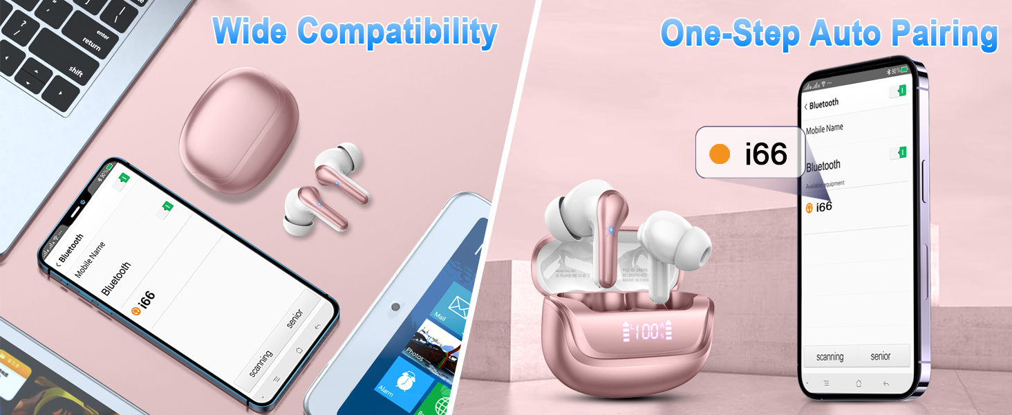 Wireless Headphones for Android iOS