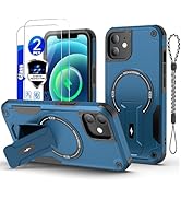 for iPhone 12/iPhone 12 Pro case[Compatible with MagSafe][with 2 * 9H Tempered Glass Screen Prote...