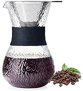 Unbreakable - Pour Over Coffee Maker with Double Stainless Filter 20 fl oz, Thickened Heat-Resist...