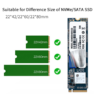 Suitable for different size of NVMe SATA ngff M.2 SSD enclosaure adapter