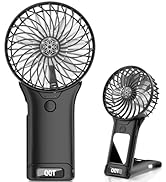QQT Mini Handheld Fan,4 Speed Adjustable Portable Battery Operated Fans,USB Rechargeable Desk Fan...