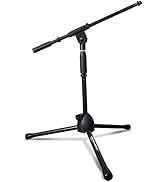 AxcessAbles Short Microphone Stand with Boom Arm | Low Profile Mic Tripod Stand for Kick Drums | ...
