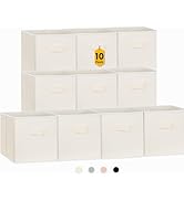 Storage Cubes, 11 Inch Cube Storage Bins (Set of 10), Fabric Collapsible Storage Bins with Dual H...