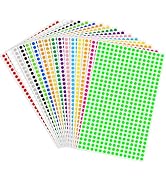 PARLAIM 1/4 Inch Round Color-Code Dot Stickers,16 Colors 6800 Pcs Adhesive Multicolor Coding Circ...