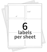 PAPRMA 3 1/3" x 4" Printable Label White 500 Sheets, Sticker Label Paper for Laser and Inkjet Pri...