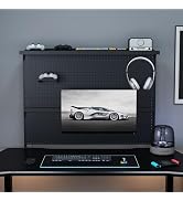 Ywin Steel Triple Clamp 43 x 35 inch Desk Pegboard System with Monitor Mounts and Storage Shelf w...