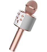 Wireless Bluetooth Karaoke Microphone, Portable Handheld Karaoke Mic Speaker Machine Toys for Gir...