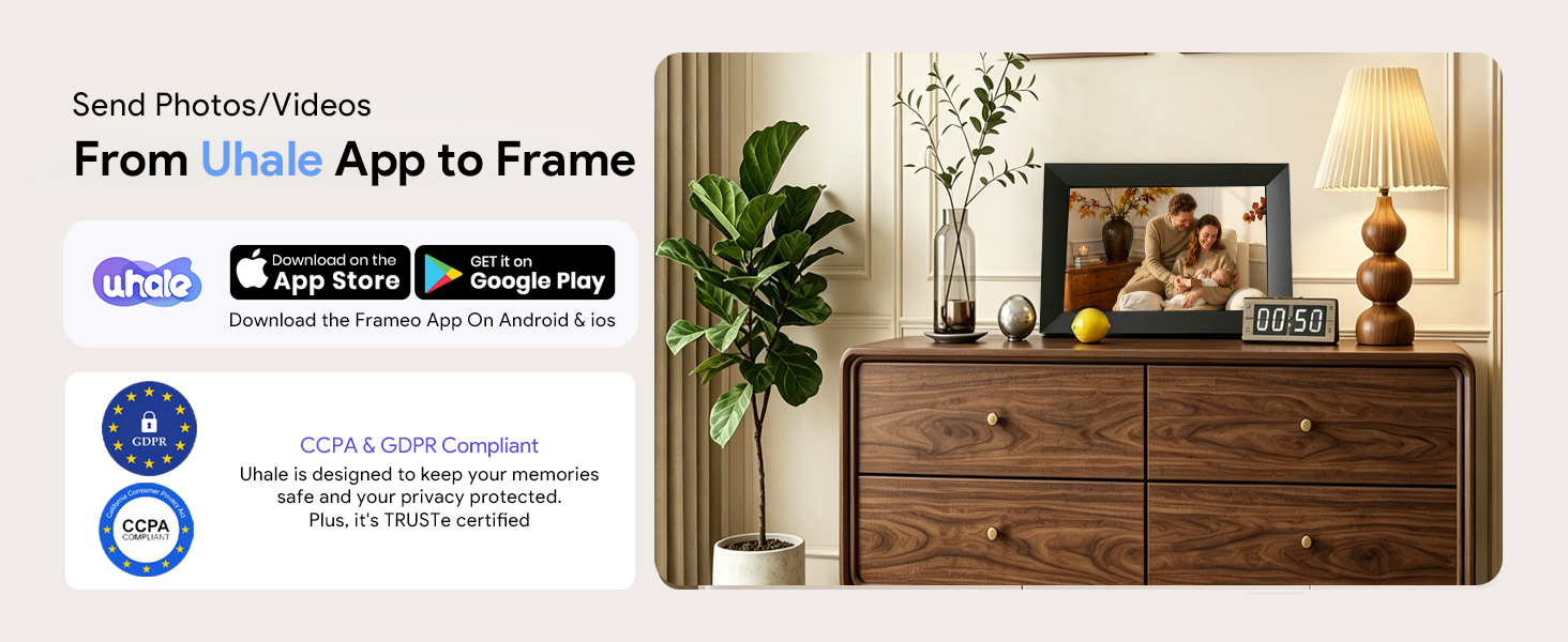 from uhale app to frame