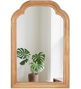 Wood Bathroom Mirror for Wall, 24 x 16 Inch Decorative Wall Mirror with Rustic Wooden Frame for L...