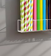 Rycid 9.6” Large Acrylic Straw Holder for Cabinet Door, Reusable Adjustable Two-Part Straws Organ...