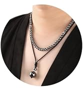 2Pcs Hematite Necklace - Beaded Necklace for Men - Protection Necklace Men Choker Necklaces Hemat...