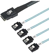 IYUANEPRO Mini SAS to SATA Cable, 36-Pin SFF-8087 to 4X SATA 7-Pin, 3.3 Feet