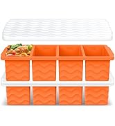 Silicone Freezer Tray for Soup with Lid – 1-Cup Soup Container Style Ice Cube Trays for Freezer, ...