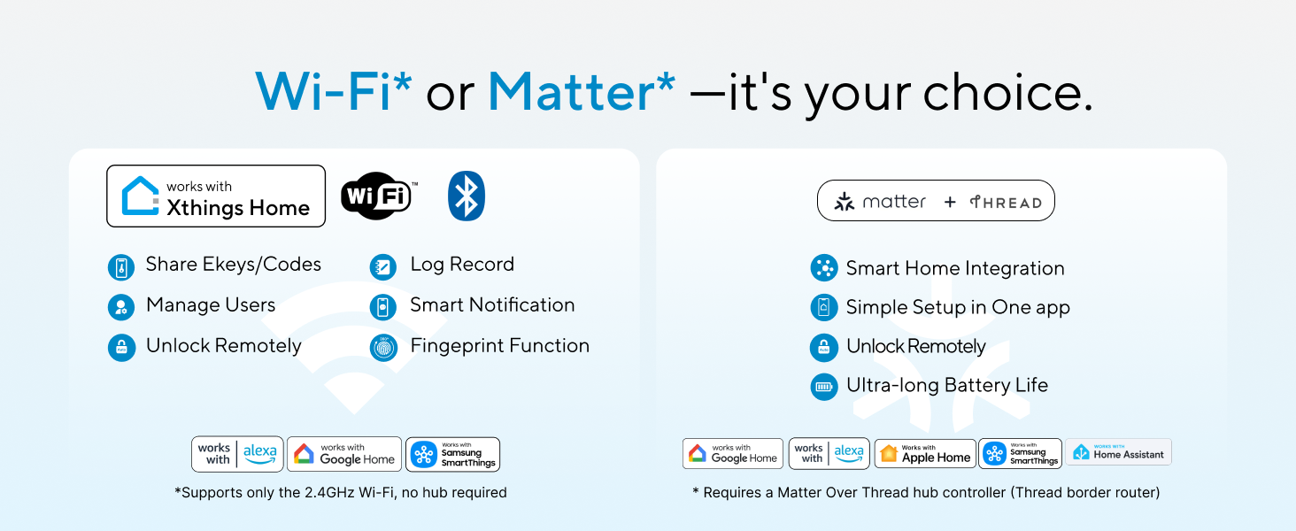 Select Wi-Fi or Matter Mode