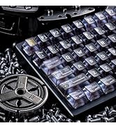 ULTRAEQUIP Frosted Clear Keycaps Cyberpunk Ruins Transparent 120 Keys PC Material Metal Pad Print...