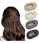 Bphne 4 Pack Flat Hair Clips for Women – Matte Oval French Claw Clips, 3.8 Inch Non Slip Strong H...