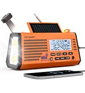 Peakeep Emergency Radio NOAA Weather Alert Battery Solar Crank Powered | Portable Radio AM FM SW,...