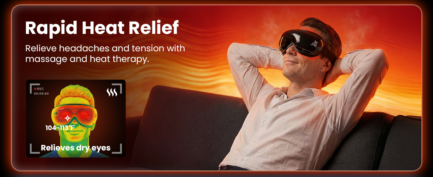 eye massager with heat and cooling eye mask for dry eye headaches migraine relief