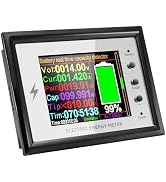 100A Battery Monitor with Shunt 0~420V 100A with Buzzer Alarm and Data Storage IPS Color Screen f...