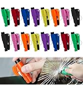 JINRUITOP 16Pcs Car Window Breaker Key Chains, Portable 3 in 1 Glass Breaker/Seat Belt Cutter/Sur...